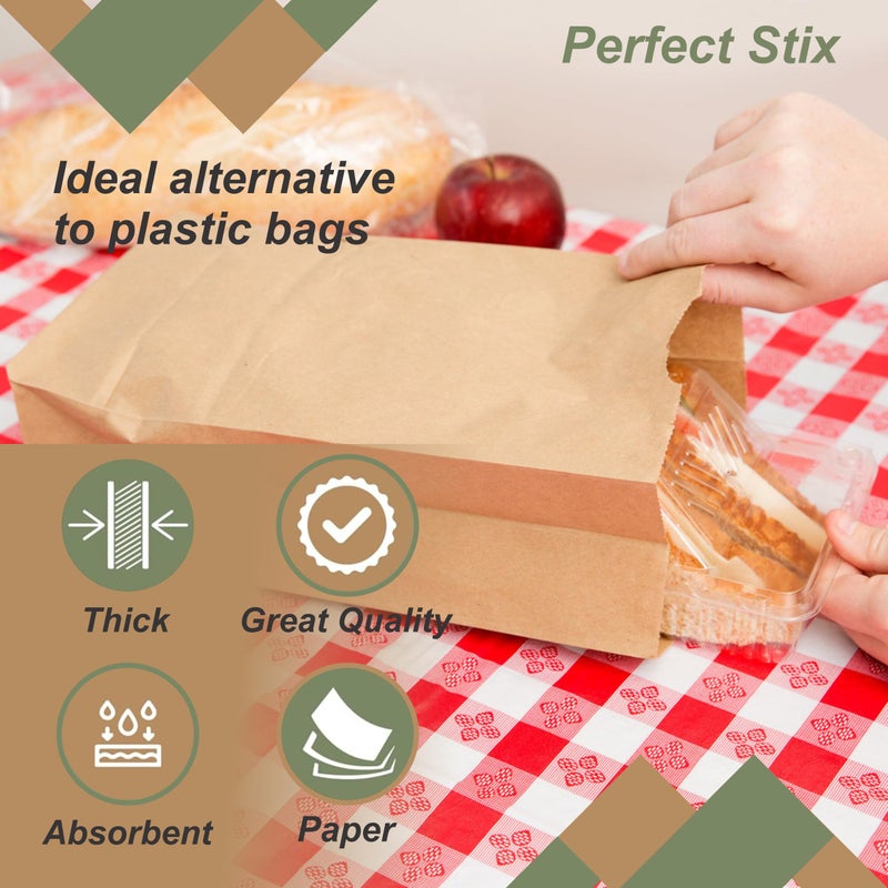 Perfect Stix - Brown Bag 6-100 6lb Brown Paper Lunch Bags - Pack of 100ct - Image 3